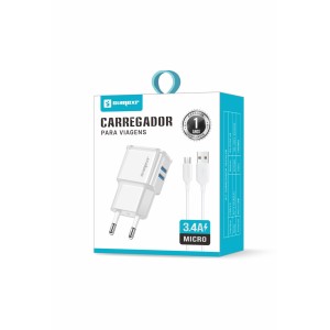 (SX-FC05-V8) - Carregador De Parede + Cabo Micro Usb - [Caixa com 300 peças]