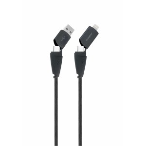 CABO DE DADOS E CARREGAMENTO 4 EM 1 USB/LIGHTNING/TIPO-C